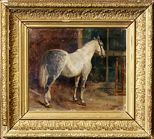 Маковский Василий Михайлович (1870–после 1918) .Лошадь в конюшне. 1820.