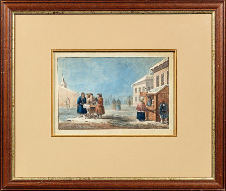 Кольман Карл Иванович (Carl Kollmann) (1786-18461847). На торговой площади маленького города. Середина - вторая половина XIX века./