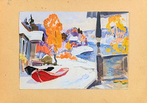 Семячкин Павел Семенович (р.1923).
Зимний пейзаж. 1960-е - 1970-е.