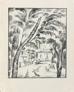 Кузнецов Павел Варфоломеевич (1878-1968). Лист №10 из альбома "Туркестан. Автолитографии. II-я серия рисунков". 1923.