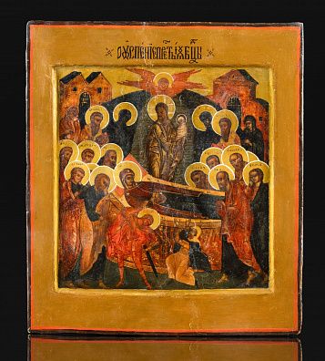 Икона "Успение Пресвятой Богородицы". Конец XVII – начало XVIII века; реконструкция XIX века. Московский регион.