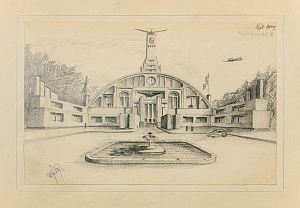 Чанышев В. (XX век). Студенческий проект здания аэропорта. 1940-е.