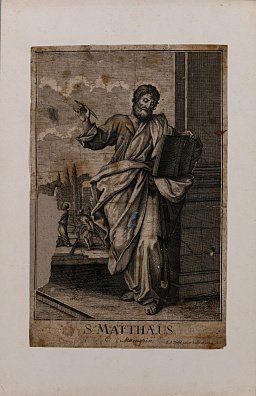Иоганн Андреас Пфеффель младший (Pfeffel Johann Andreas the Younger) (1715-1768).
Святой Апостол Матфей. Середина XVIII века.