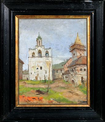 Неизвестный художник. Россия. Монастырский дворик. Первая четверть ХХ века.