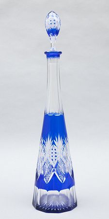 Графин кобальтового стекла. СССР, Дятьковский хрустальный завод, 1970-80 годы.