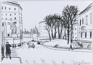 Шевченко Александр Николаевич (р.1964).
Подколокольный переулок в Москве. 1990-е.