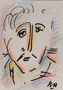 Алейников Владимир Дмитриевич (р. 1946). 
Портрет поэта Л.Данильцева. 1970-е.