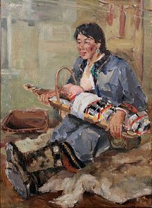 Дятала Александр Николаевич (1933-1978). 
Женщина с ребенком. 1960-е.