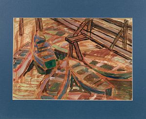 Заславская Суламифь Александровна (1918-2010). Лодки под мостом. 1961.