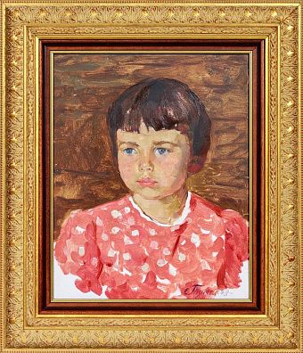 Тумаков Сергей Павлович (1919-2003).Таня в красном платье. 1966.