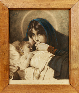 Франц Ханфштенгл (Franz Hanfstaengl) (1804-1877). 
Мадонна с младенцем. Конец XIX века.
