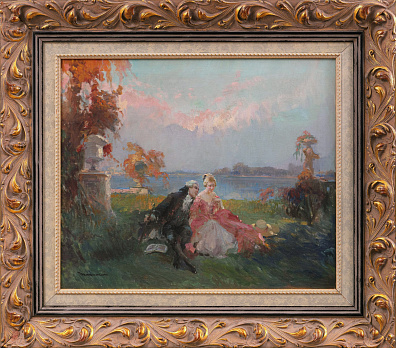 Чиприано Антонио Маннуччи (Cipriano Antonio Mannucci) (1882-1970). 
Галантная сцена. 1920-е.