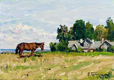 Борисенков Василий Павлович (р.1924). Этюд с лошадью. 1957.