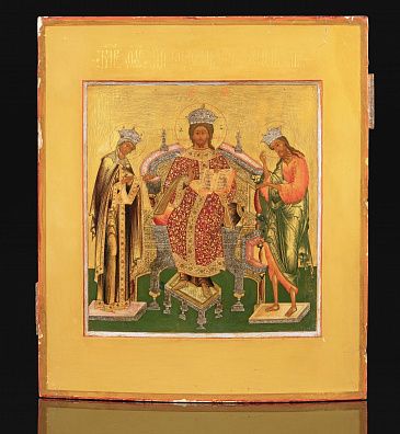 Икона "Деисус (Предста Царица)". Начало XIX века. Москва.
