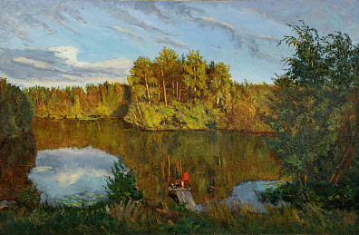 Якушевский Станислав Фаустинович (1922-2000). 
Пейзаж с мостиком. 1974.