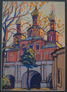 Цесевич Александр Платонович (1918-1990). Надвратная церковь Новодевичьего монастыря. 1969.