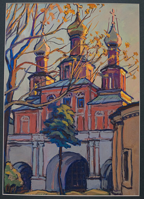 Цесевич Александр Платонович (1918-1990). Надвратная церковь Новодевичьего монастыря. 1969.
