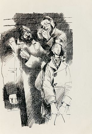 Гуревич Борис Абрамович (1929-?). Городские типы. Книжная иллюстрация. 1960-е.