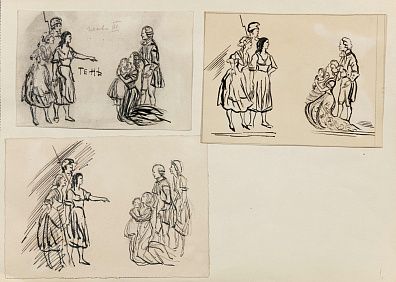 Кафенгауз Тамара Андреевна (1893-1969). Три эскиза книжной иллюстрации. 1920-е.