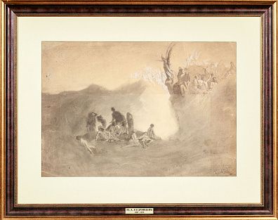 Кудрявцев Михаил Андреевич (1847-1872). Библейская сцена. 1860-е.