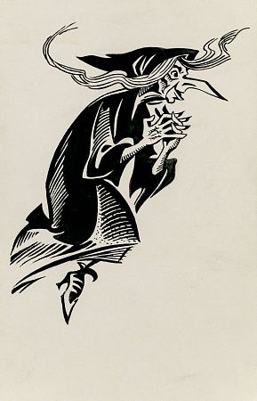 Левицкий Александр Романович (р.1940). (?)
Ведьма. Книжная иллюстрация. 1980-е.
