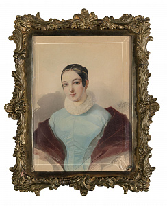 Гау Владимиров Иванович (1816-1895).
Портрет дамы в голубом платье. 1837.