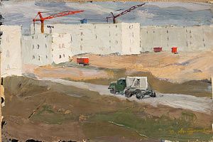 Антонов Сергей Георгиевич (1932 - 2006).Красные домики. 1964.