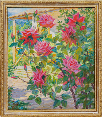 Марченко Татьяна Михайловна (1918-?). 
Розовый куст. 1986.