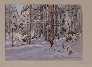 Маторин Михаил Владимирович (1901-1976).Зимний пейзаж. 1960.