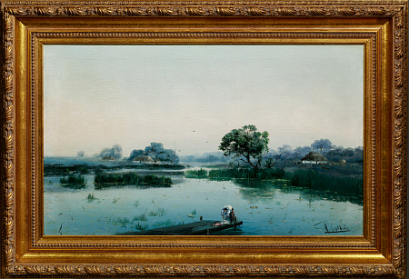 Сергеев Николай Александрович (1855-1929).Утро на реке. Украина. Конец XIX века.