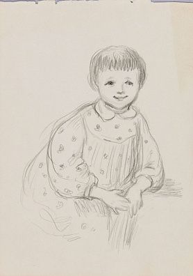 Эйгес Тамара Владимировна (1913-1991).
Двусторонняя работа. Девочка в пижаме. Портрет мальчика. Из серии "Детские портреты". 1950-е.