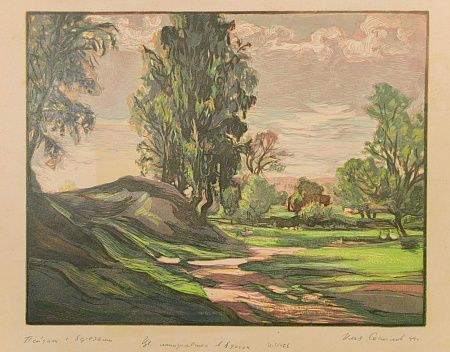 Соколов Илья Алексеевич (1890–1968). Пейзаж с березами. 1944.