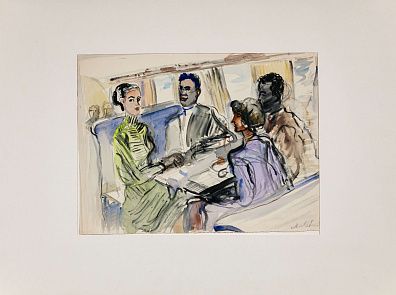 Лабас Александр Аркадьевич (1900-1983). 
На речном трамвайчике. 1959.