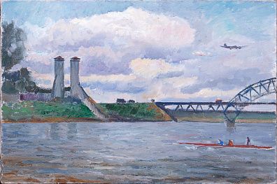 Вейдеманис Эгиль Карлович (1924-2004). 
Пейзаж с мостом. 1990-е.