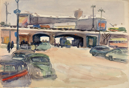 Эйгес Ольга Вячеславовна (1910-1996). Площадь Белорусского вокзала. 1960-е.
