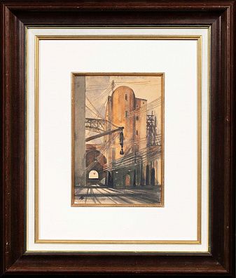 Барановский (Баранский) Александр Иванович (1890-1965). Индустриальный пейзаж. 1930-е.