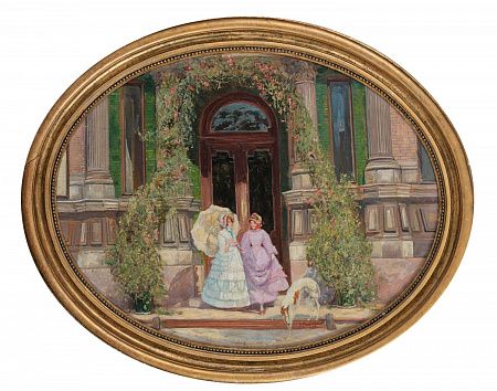 Мардеросов Леонид Иванович (1880-1936). 
Дамы у подъезда. Первая четверть ХХ века.