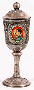 Кубок "Ленин Сталин". СССР. Федоскино. Неизвестный автор. 1950-е.