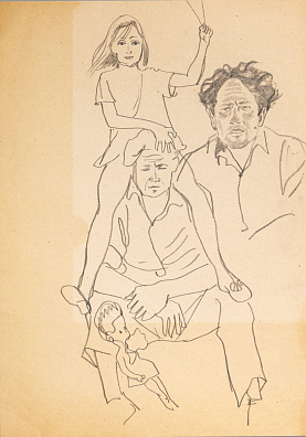 Попков Виктор Ефимович (1932-1974). 
Семейный портрет. 1960-е.