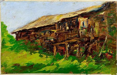 Неизвестный художник. Россия. Деревенский амбар. 1920-е - 1930-е.