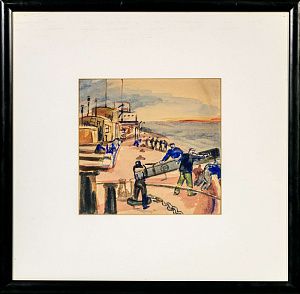 Голополосов Борис Александрович (1900-1983). Матросы на судне. Середина 1930-х.
