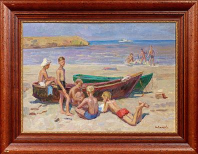 Власова Клара Филипповна (р.1926). Мальчики в море. 1959.