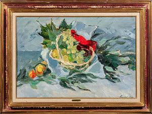 Бушен Дмитрий Дмитриевич (1893-1993).
Натюрморт с виноградом. 1930-е - 1940-е.