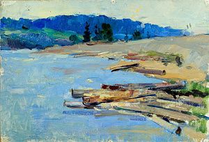 Лаврушин Владимир Фёдорович (1931–2003). 
На реке. Последняя треть ХХ века.