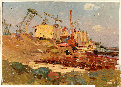 Усачев Николай Васильевич (р. 1934).ГЭС под Красноярском. 1950-е -1960-е.