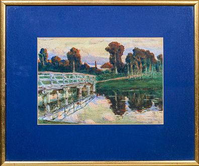 Белый Александр Федорович (1875 -1934). Пейзаж с мостиком. 1900-е - 1910-е.