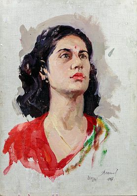 Вишняков Олег Николаевич (1935-2012). Индианка. Всемирный фестиваль молодежи и студентов в Москве. 1957.