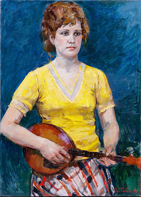 Ребане Эрих Иоганесович (1922-1999). Девушка с мандолиной. 1979.