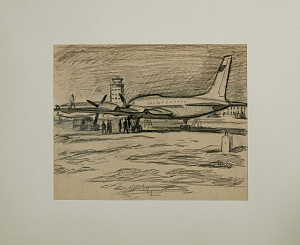 Эйгес Ольга Вячеславовна (1910-1996).
В аэропорту. 1960-е..