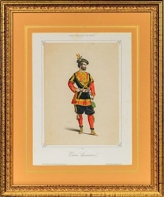 Неизвестный художник. Западная Европа. Кавказский принц. Лист из серии "Bals Masques de Paris". 1850-е - 1860-е.